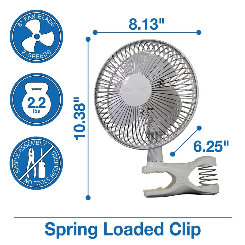 Air King 9145 6-Inch 2-Speed Clip-On Fan - Image 4
