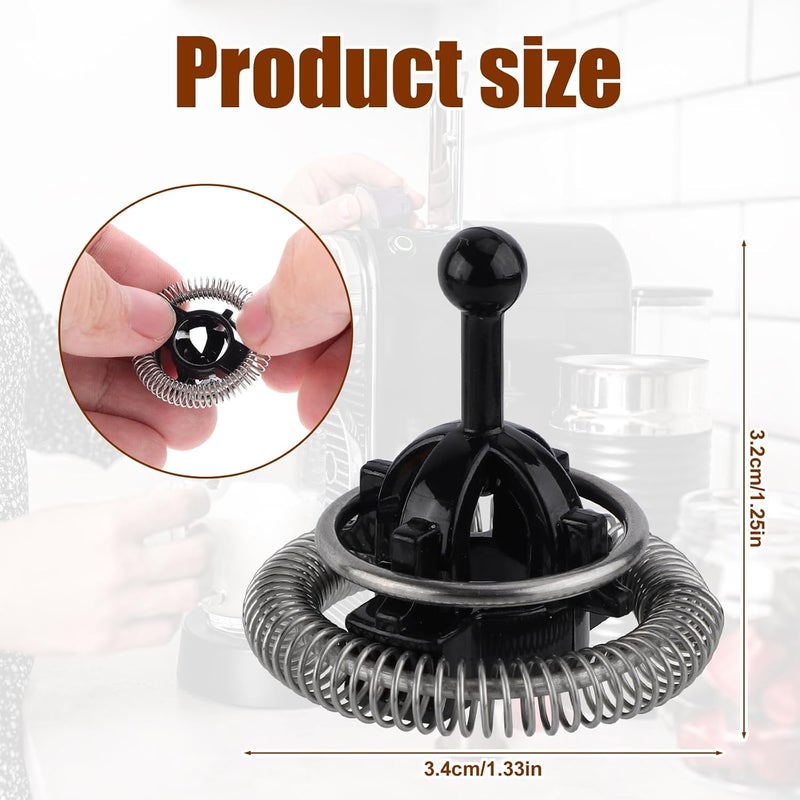 HYRAINBOW Milk Frother Replacement Whisk, Compatible with Nespresso Milk Frother 3/4/Plus, Modern Black Plastic & Stainless Steel Whisk with Nespresso Coffee Machine Accessories - Image 2
