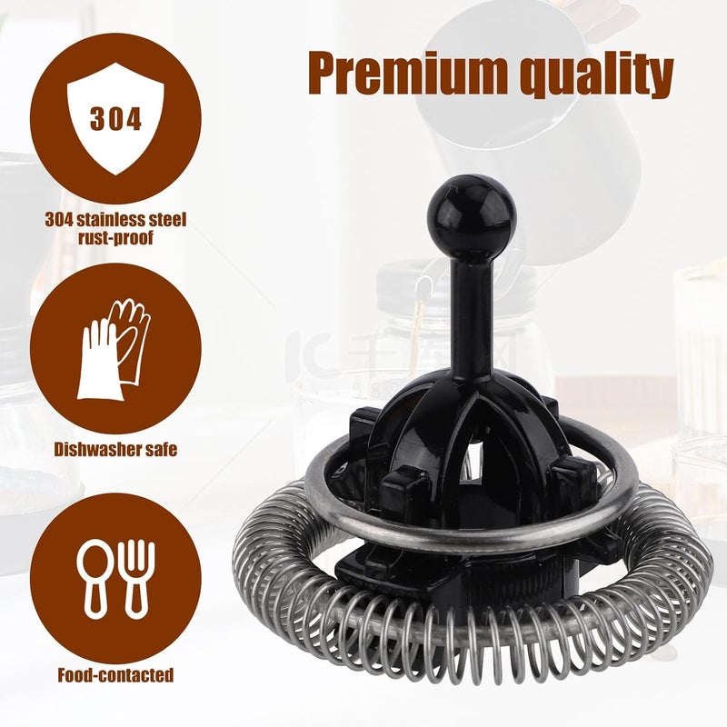HYRAINBOW Milk Frother Replacement Whisk, Compatible with Nespresso Milk Frother 3/4/Plus, Modern Black Plastic & Stainless Steel Whisk with Nespresso Coffee Machine Accessories - Image 4
