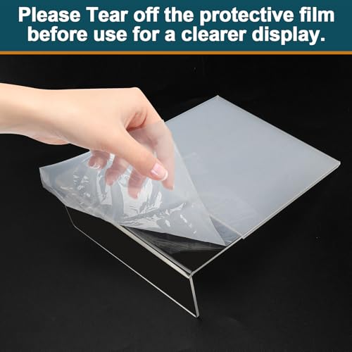 XINANDE Acrylic Sign Holder 4x6, 22 Pack Clear Plastic Table Paper Display Stand, L-Shape Vertical Menu Holder Stand, Clear Picture Photo Flyer Display Stand for Restaurants, Store Show, Office Deskt - Image 5