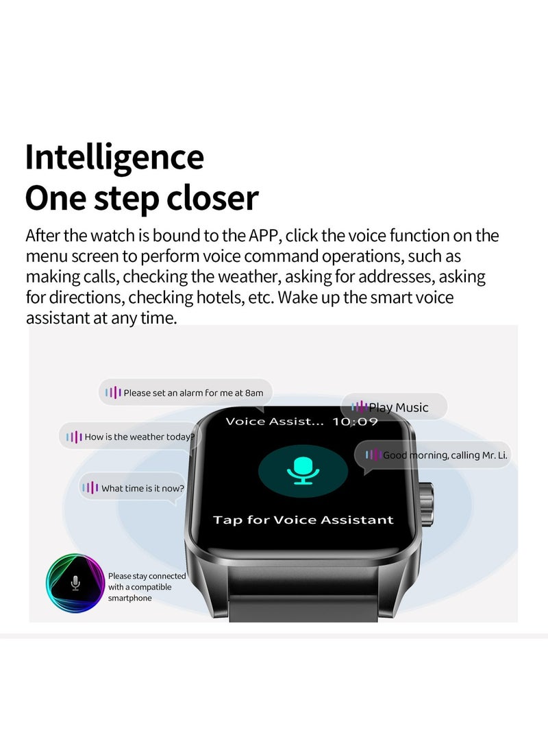 New square-screen Smart Watch for Men Women Compatible with call function, fitness tracker, heart rate and blood oxygen monitoring,  3D dynamic watch face. with iPhone Samsung Android Phone 1.85 inch Full Touch Screen  Bluetooh Fitness Tracker - Image 3