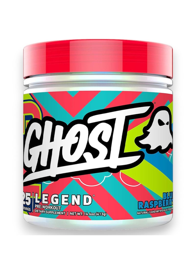 Ghost Pre-Workout Legend, Blue Raspberry Flavour, 413g,  25 Servings 