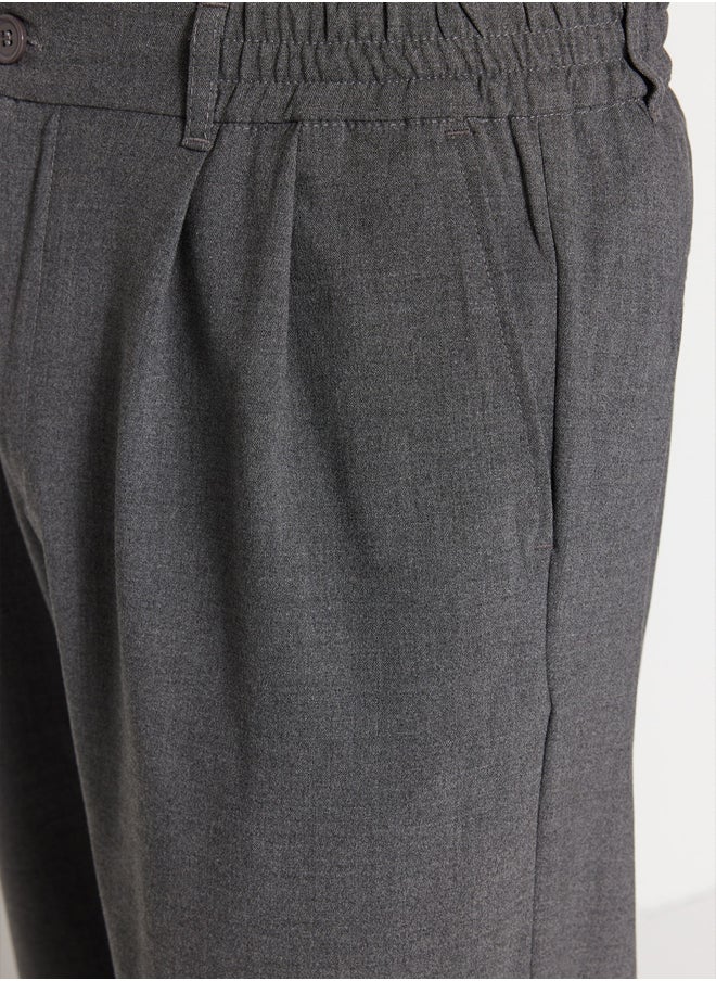 trendyol - Grey Wide Leg Fabric Baggy Trousers TMNSS23PL00039 - Image 1