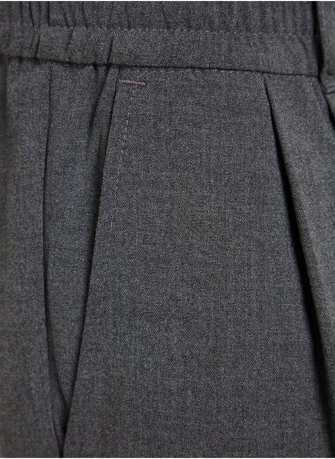 trendyol - Grey Wide Leg Fabric Baggy Trousers TMNSS23PL00039 - Image 1