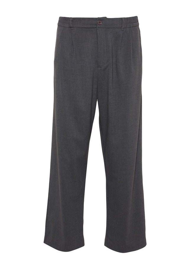 trendyol - Grey Wide Leg Fabric Baggy Trousers TMNSS23PL00039 - Image 1