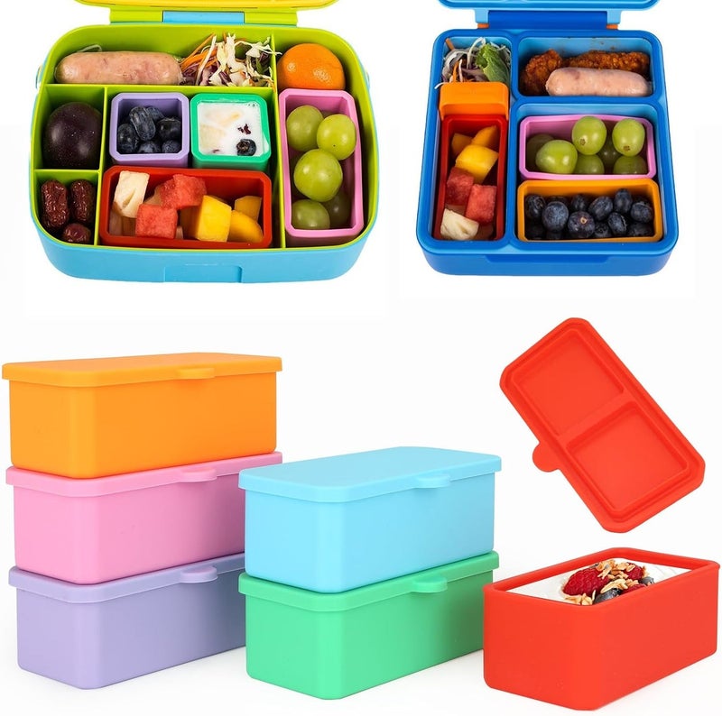 6PCS Lunch Bento Box Accessories for Kids, 4.5oz Silicone Lunch Box Dividers with Lids - Image 1
