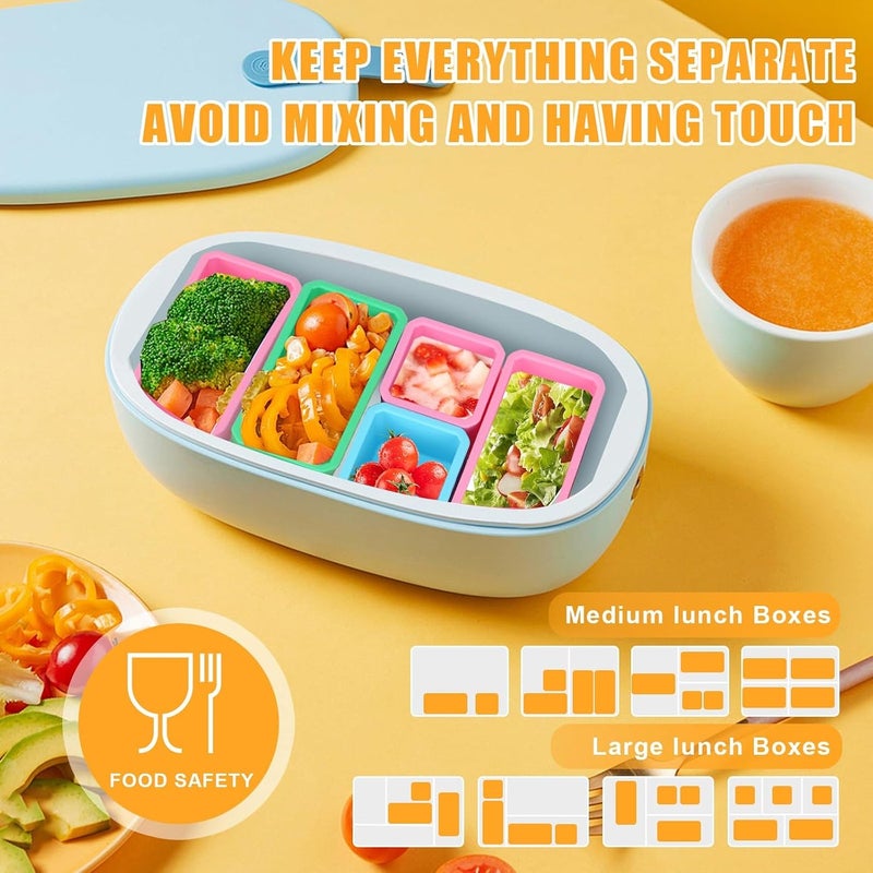 6PCS Lunch Bento Box Accessories for Kids, 4.5oz Silicone Lunch Box Dividers with Lids - Image 3
