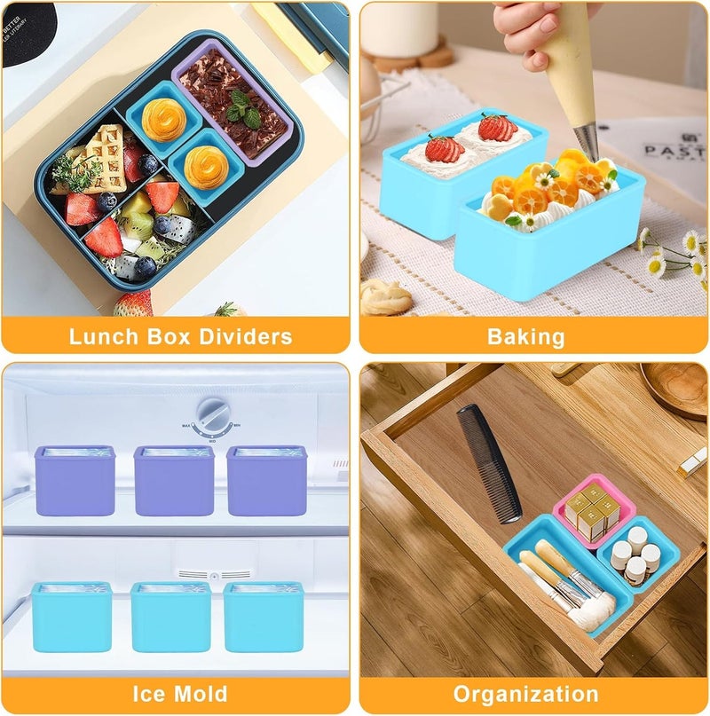 6PCS Lunch Bento Box Accessories for Kids, 4.5oz Silicone Lunch Box Dividers with Lids - Image 5