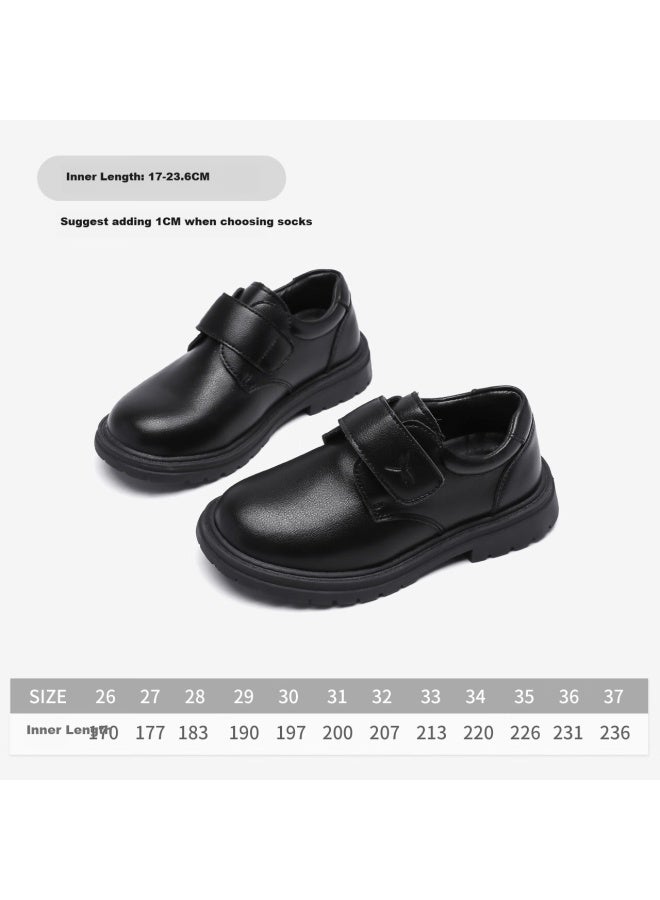 Red Dragonfly Boys' Shoes, Spring And Summer Children's Flats, Soft Sole, For Older Children And Teenagers, British Style Leather Shoes, Q53ad005, Black, Size 33 - Image 3