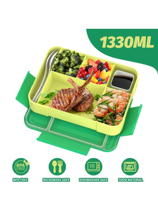 Anmi Leak-Proof Kids Bento Box with Compartments ,Lunch Box for School, Nursery & Trips (Royal Green) - Image 4