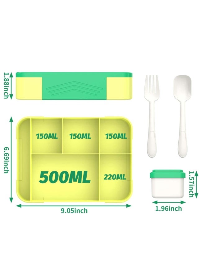 Anmi Leak-Proof Kids Bento Box with Compartments ,Lunch Box for School, Nursery & Trips (Royal Green) - Image 5