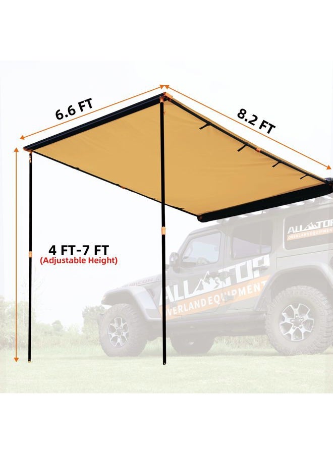 ALL-TOP Vehicle Awning 6.6'x8.2' Roof Rack Pull-Out Sun Shade UV50+, Weatherproof 4x4 Side Awning for Camping & Overland (Hardware Included) - Image 3