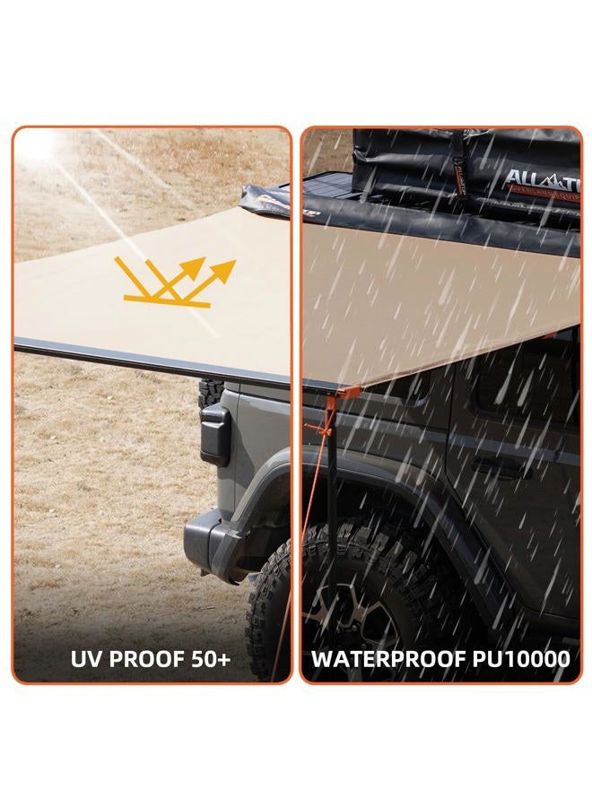 ALL-TOP Vehicle Awning 6.6'x8.2' Roof Rack Pull-Out Sun Shade UV50+, Weatherproof 4x4 Side Awning for Camping & Overland (Hardware Included) - Image 2