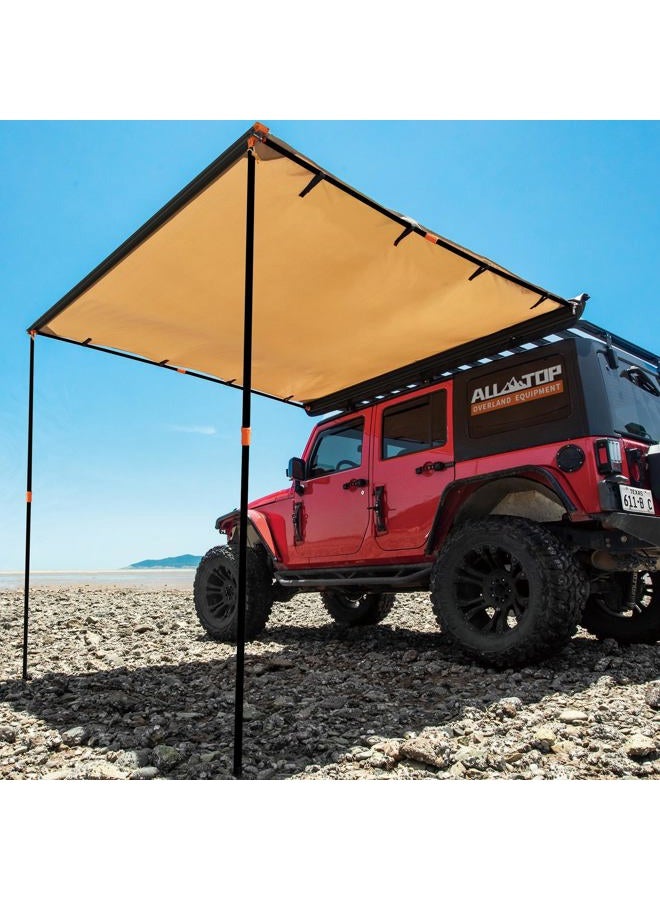 ALL-TOP Vehicle Awning 6.6'x8.2' Roof Rack Pull-Out Sun Shade UV50+, Weatherproof 4x4 Side Awning for Camping & Overland (Hardware Included) - Image 1