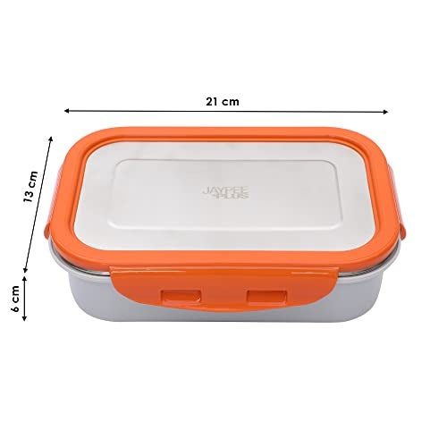 Jaypee Plus Captain Inner Stainless Steel Lunch Box for School Kids|Suitable for Office & Picnic |BPA Free |Spillproof Tiffin Box|Microwave Safe Without Lid |Orange,500 ml - Image 5