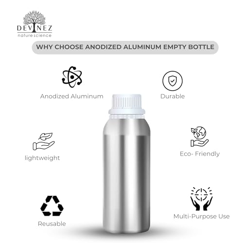 Devinez Multipurpose Anodized Aluminum Empty Bottle, 250ml (Pack of 4) with B Drop Nozzle & Cap with Seal, for Beauty, Essential Oils, Blends, Skin Care, Travel, Toners, Cosmetic & DIY - Image 4