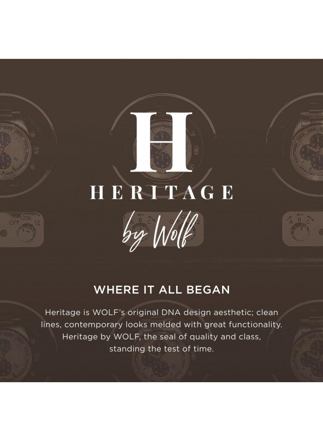 Wolf Designs Wolf Heritage 15-Piece Cufflink Box, Black - 15 Compartments - Faux Leather Exterior + Ultra-Suede Lining - Image 4