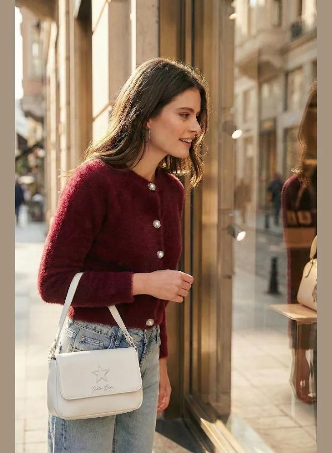 ليلا كارديجان قصير نسائي بياقة دائرية ناعم