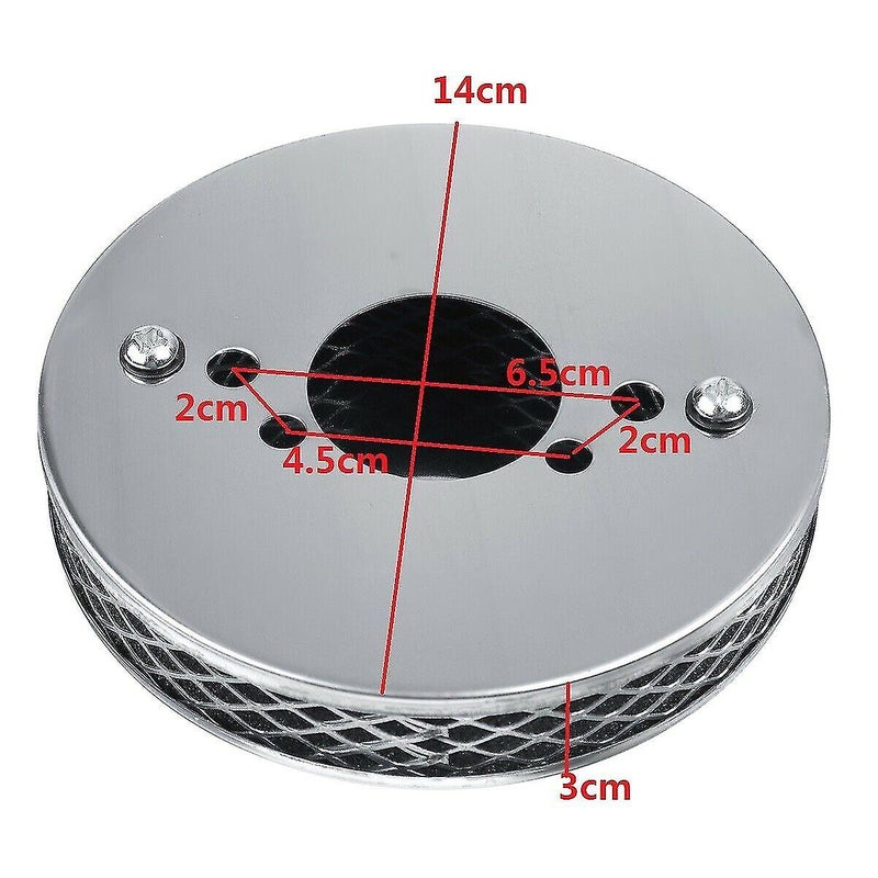 Carburettor Air Filter: 1 x Metal Pancake Style - Highly Polished Chrome Finish Enhanced Airflow Design Easy Bolt-On Installation for Carburettor Upgrade Air Cleaner - Image 4