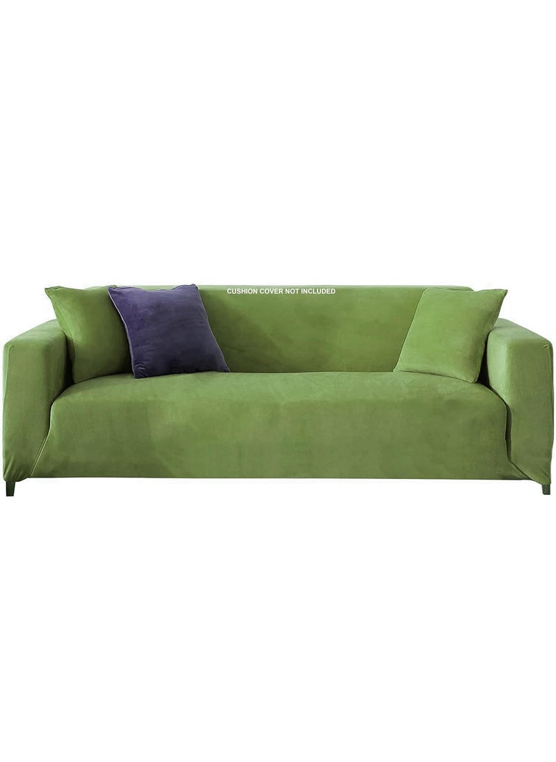 HOUSE OF QUIRK House of Quirk Modern Velvet Universal Sofa Cover Big Elasticity Cover for Couch Flexible Stretch Sofa Slipcover (Velvet Pear Green, Single Seater)  - Image 1