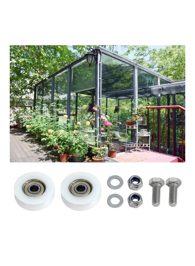 NIBEMINENT Greenhouse Door Wheel Replacement Kit White/Silver/Gold - Image 1