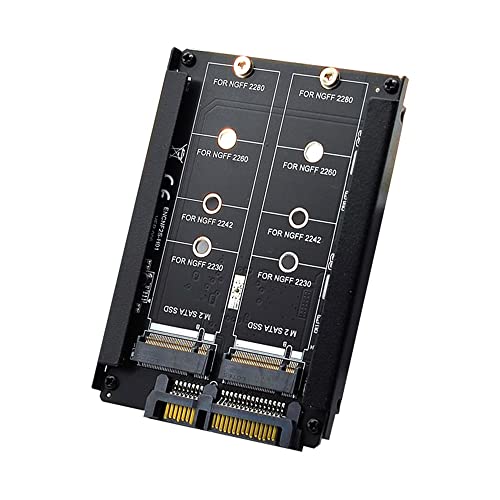 Xiwai Dual NGFF BM Key M2 SSD Card JBOD Raid0 Span Bridge to 25inch SATA Combo HDD Disk Drive Enclosure - Image 1