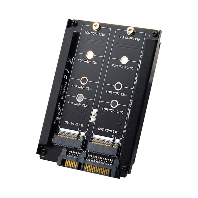 Xiwai Dual NGFF BM Key M2 SSD Card JBOD Raid0 Span Bridge to 25inch SATA Combo HDD Disk Drive Enclosure - Image 2