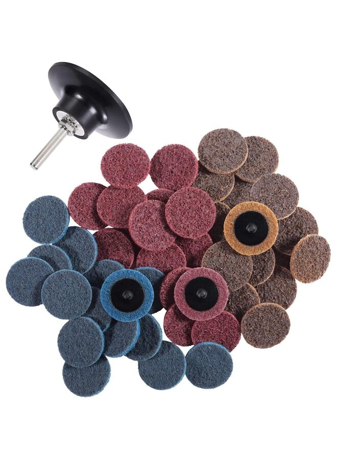 46PCS Sanding Discs 2 Inch Roll Lock Quick Change Discs Holder Surface Conditioning Discs Fine Medium Coarse for Die Grinder Surface Strip - Image 1