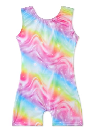 EQSJIU Girls Gymnastics Leotards Rainbow Shinny Sparkly Biketards For Girls Gymnastics 4t 5t 4-5t - Image 5