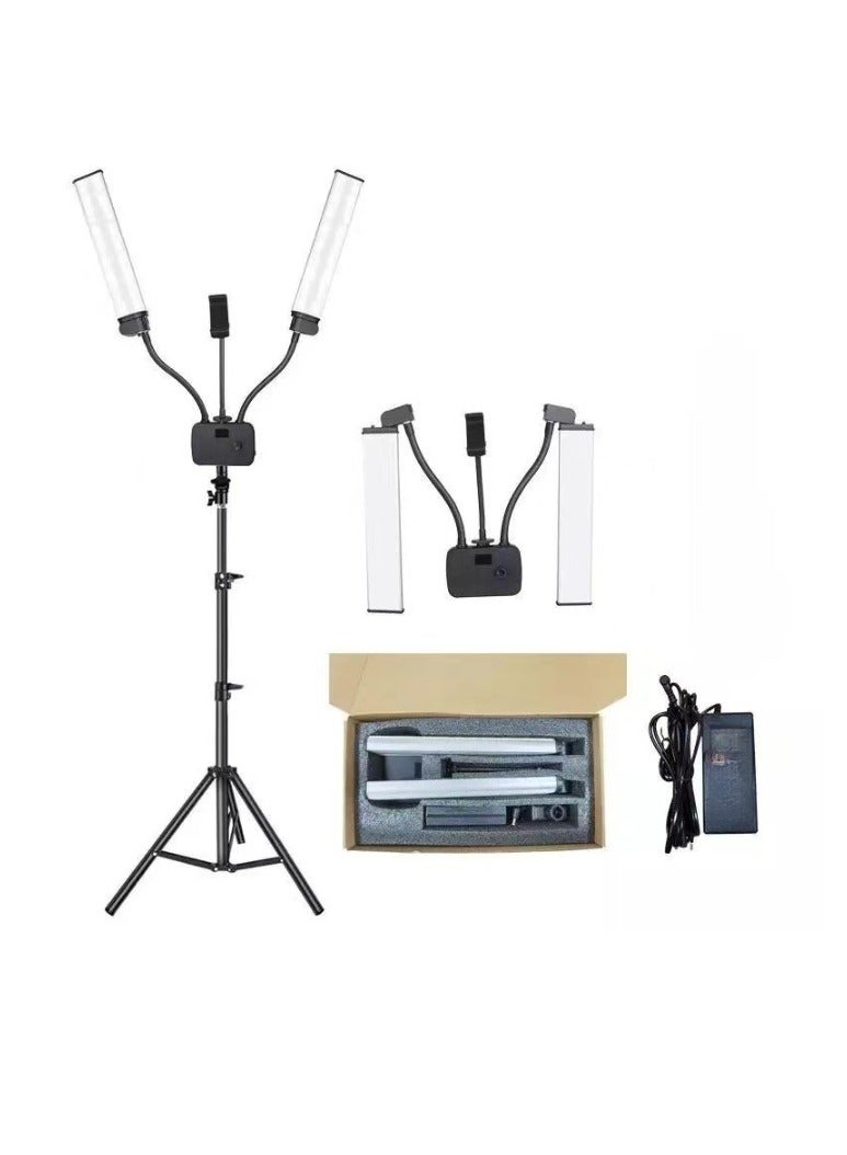 Double Arm Fill LED Light, Long Strip Photography Light, Dimmable Beauty LED Video Lights, Flexible Light Lamp For Photography And Videography, (Standard Light Plus 2m Reverse Folding Bracket) - Image 1