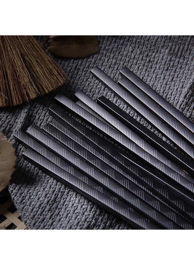 Black Alloy Chopsticks Restaurant Hotel Special Commercial Chopsticks Black Chopsticks High Temperature Resistant Disinfection Chopsticks-Color:27cm Silver Blessing [boxed] (high-grade Aluminum Parts)  - Image 4