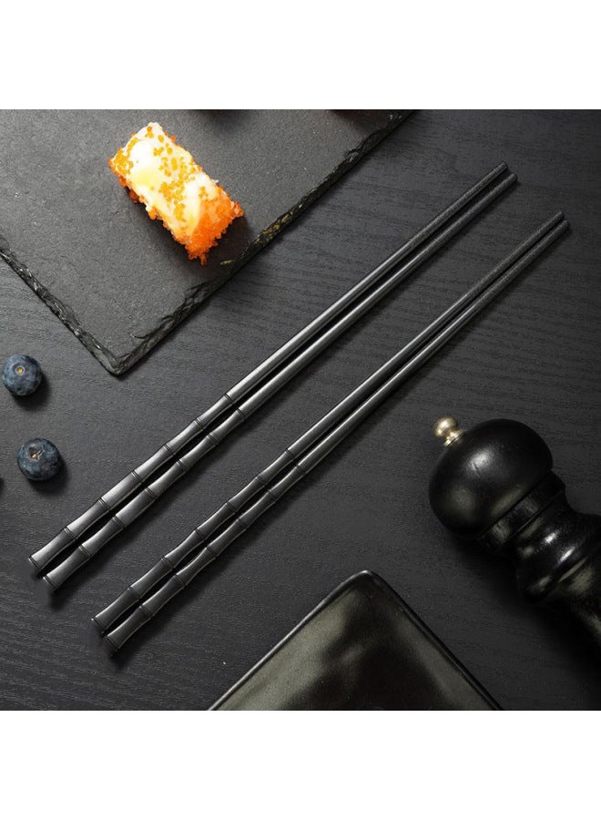 Black Alloy Chopsticks Restaurant Hotel Special Commercial Chopsticks Black Chopsticks High Temperature Resistant Disinfection Chopsticks-Color:27cm Silver Blessing [boxed] (high-grade Aluminum Parts)  - Image 3