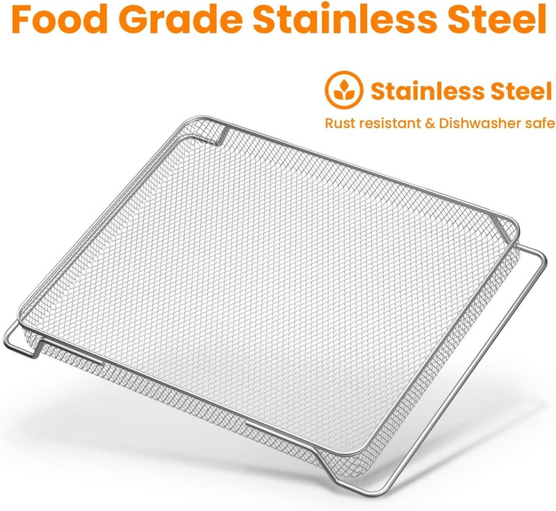 SettleDown for Ninja Foodi Replacement Air Fryer Oven Basket, Original Replacement Baking Trays for Ninja DT201/DT251 Foodi Digital Air Fryer Oven,Stainless Steel Air Fryer Accessories for Ninja Foodi - Image 2