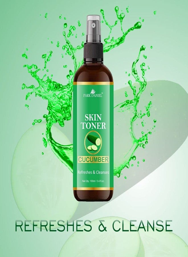 Park Daniel Rose, Cucumber & Vitamin C Skin Toner Combo | 100% Natural Face Toners for Refreshing & Hydrating Skin | Pack of 3 Bottles of 100ml Each (Total 300ml) - Image 4