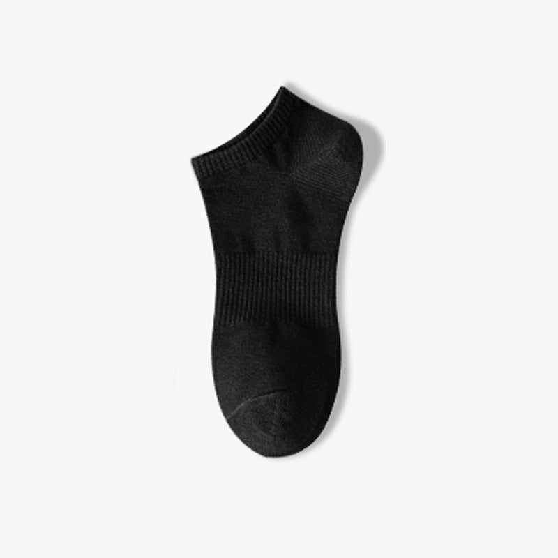 Unisex Cotton Socks Breathable Sweat-Absorbent Black-Short