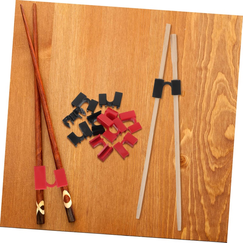 Chopsticks Training Helper 10 Pcs Easy Installation Lightweight Red Black for Kids Seniors - Image 5