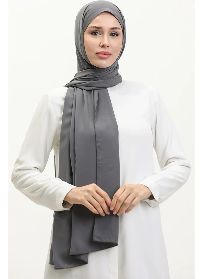 Sefa Merve Aymina Silk Cotton Shawl 8612-12 Smoke