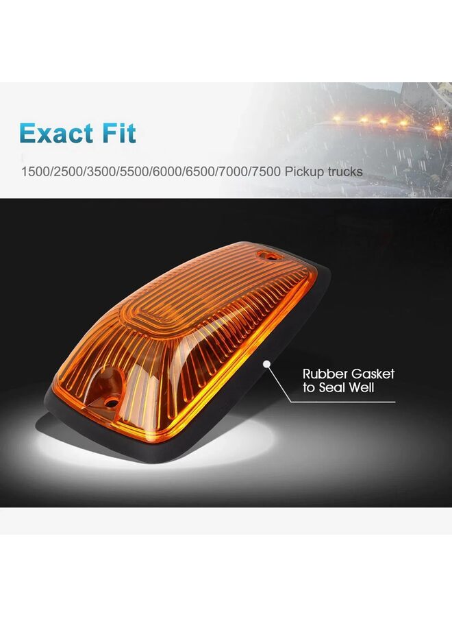 5PCS Amber Cab Roof Marker Lights, Amber Top Clearance Running Lights Compatible with Chevrolet Roof Lights GMC C/K1988-2002 Super Duty Pickup Trucks SUV - Image 4