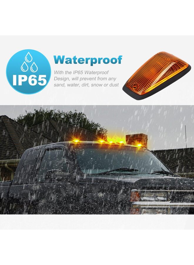 5PCS Amber Cab Roof Marker Lights, Amber Top Clearance Running Lights Compatible with Chevrolet Roof Lights GMC C/K1988-2002 Super Duty Pickup Trucks SUV - Image 2