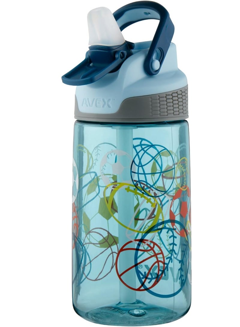 AVEX Powder Blue Flip Lid: Kids Auto Seal Freeride Water Bottle 16 oz - Image 2