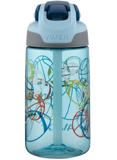 AVEX Powder Blue Flip Lid: Kids Auto Seal Freeride Water Bottle 16 oz  - Image 3