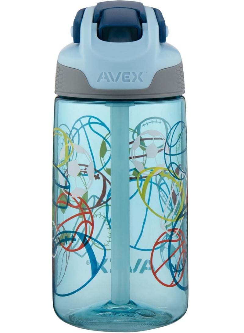 AVEX Powder Blue Flip Lid: Kids Auto Seal Freeride Water Bottle 16 oz - Image 3