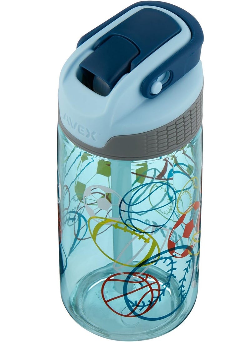 AVEX Powder Blue Flip Lid: Kids Auto Seal Freeride Water Bottle 16 oz - Image 4