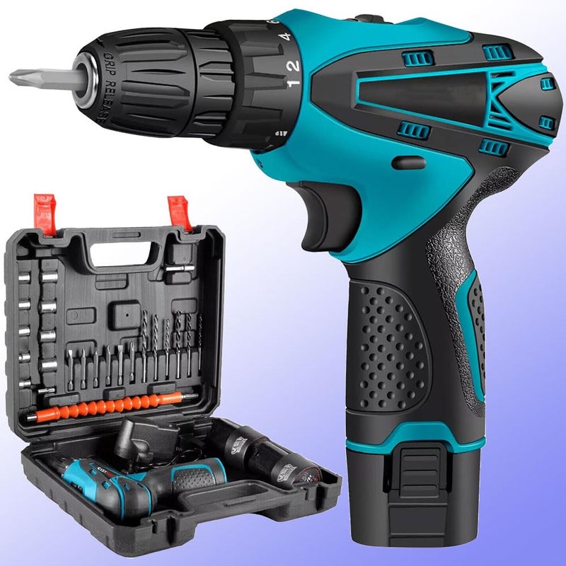 Galaxe 12V House Hold Handheld Charging Electric Drilling Machine Manual Electric Drill Machine Screw Loosening Machinedrillingmachine GLX12VCD8 28pcs tool kit - Image 1