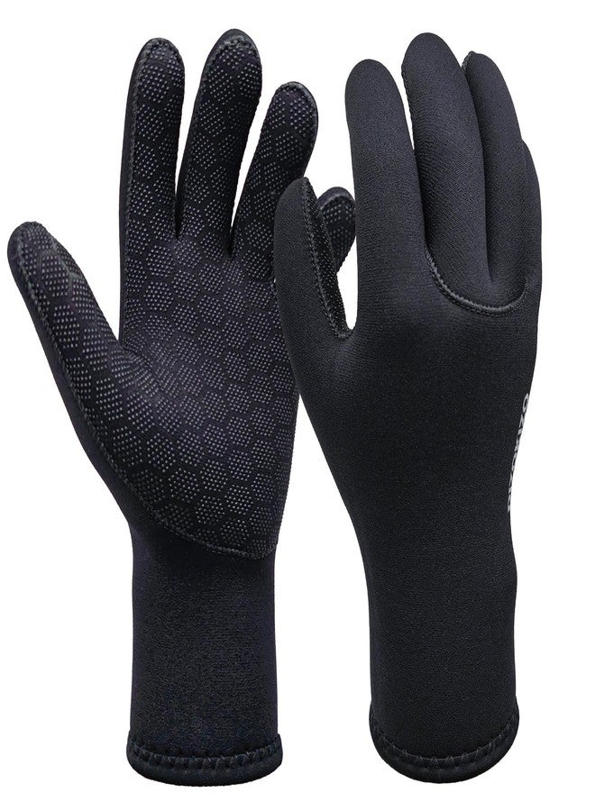 Dizokizo Neoprene Gloves Men Women,3mm Five Finger Thermal Anti-Slip Warm Wetsuit Winter Gloves Scuba Gear for Fishing Snorkeling Surfing Spearfishing Paddling Kayaking Swimming (M) - Image 1
