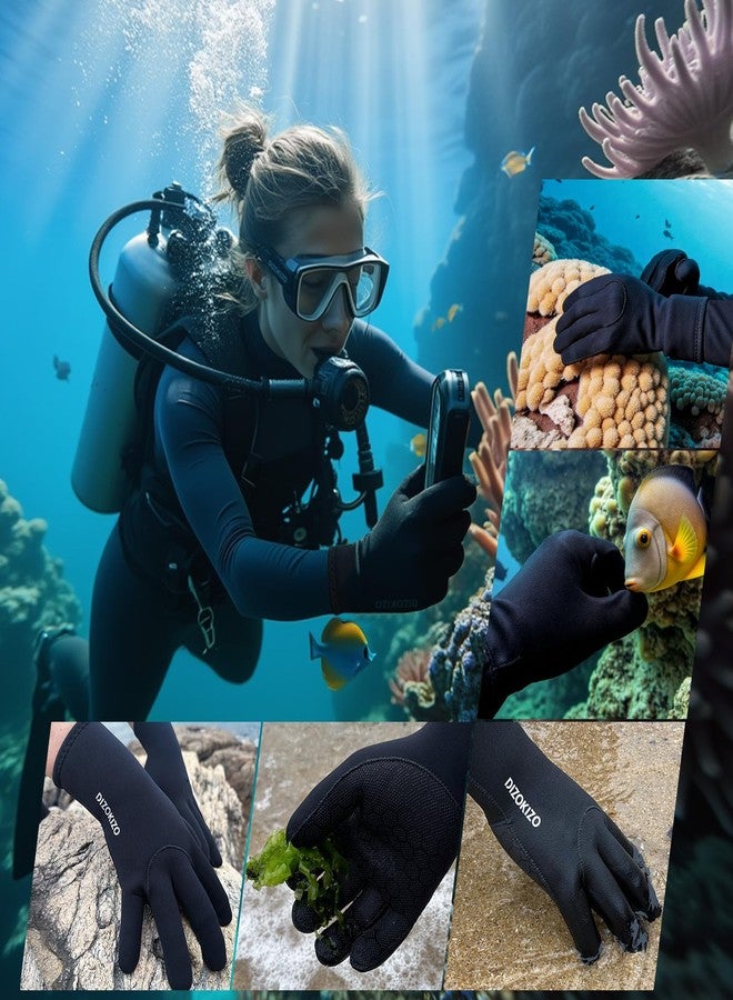 Dizokizo Neoprene Gloves Men Women,3mm Five Finger Thermal Anti-Slip Warm Wetsuit Winter Gloves Scuba Gear for Fishing Snorkeling Surfing Spearfishing Paddling Kayaking Swimming (M) - Image 4