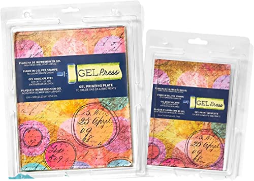 Gel Press Monoprinting Print Plates – 8” X 10” + 5” X 7” Gel Plate Value Pack - Gelli Plates - Reusable Gel Printing Plates for Press Art for Card Making, Scrapbooking, Arts and Crafts - Image 1
