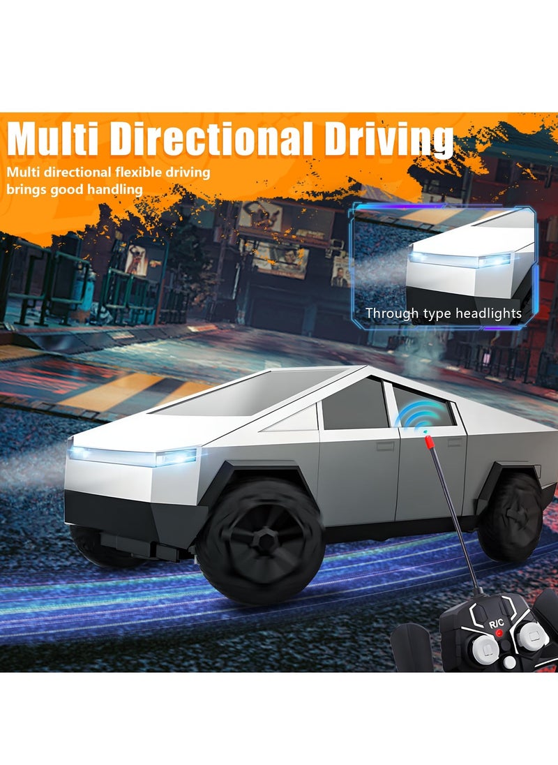 XiuWoo Remote Control Car,Cybertruck Toy car, 2.4Ghz 1/24 Scale Model Racing Car Toys Rechargeable Battery Gifts for Adults Boys  - Image 4