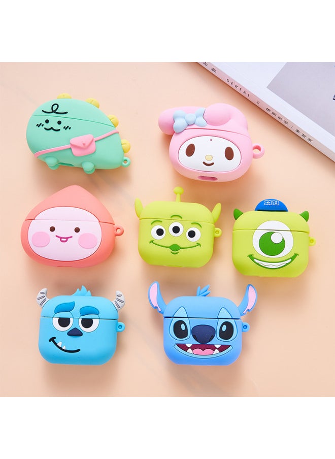 Generic - AirPods Protective Case Creative Funny Soft Shell Wireless Bluetooth Headphone Case Anti-Fall All-Inclusive Silicone Protective Case Soft-Color:Blue - Image 1