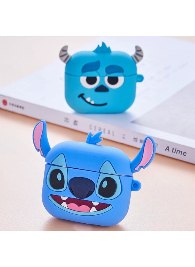 Generic - AirPods Protective Case Creative Funny Soft Shell Wireless Bluetooth Headphone Case Anti-Fall All-Inclusive Silicone Protective Case Soft-Color:Blue - Image 1